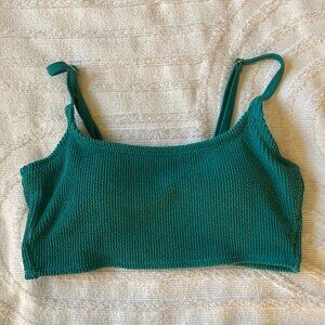 ribbed teal blue bikini top